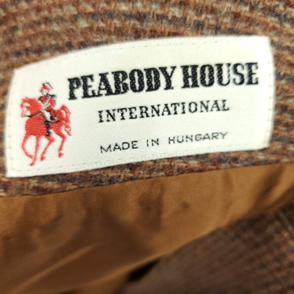 VTG Peabody House 100% Wool Tweed Long Line Blazers 10 Brown/Tan - Picture 3 of 16